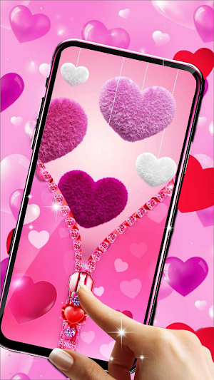 Heart Zipper Screen Lock Screenshot 3