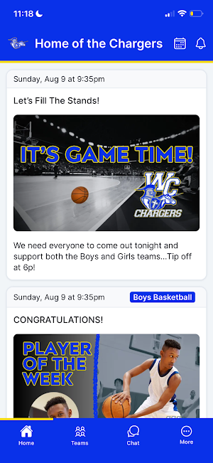 WCA Chargers Athletics Screenshot 0