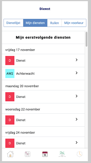 MedSpace Roosterapplicatie Screenshot 1