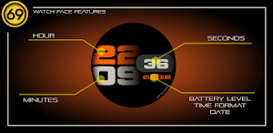 [69D] Big&Bold Color watchface Screenshot 2
