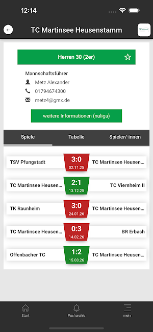 TC Martinsee Heusenstamm Screenshot 2