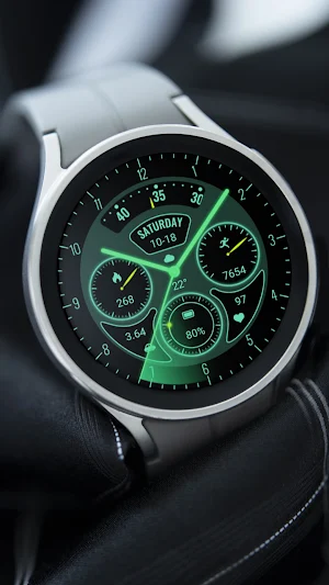 Glow Green Field Analog Watch Screenshot 0