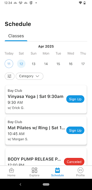 Bay Club Fitness Screenshot 0
