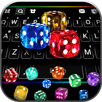 Neon Dice Gravity Keyboard Background