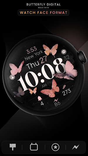 Butterfly Digital Watch Face Screenshot 2
