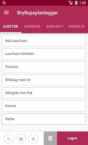Bryllupsplanlegger Screenshot 2