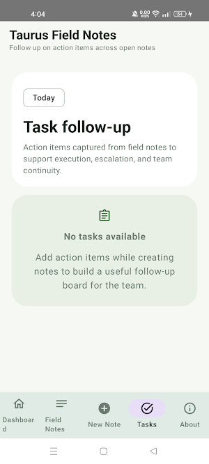 Taurus Field Notes Screenshot 2
