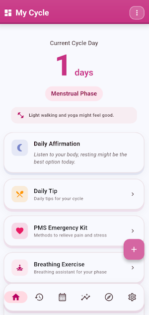 SafeCycle: Period Tracker Screenshot 1