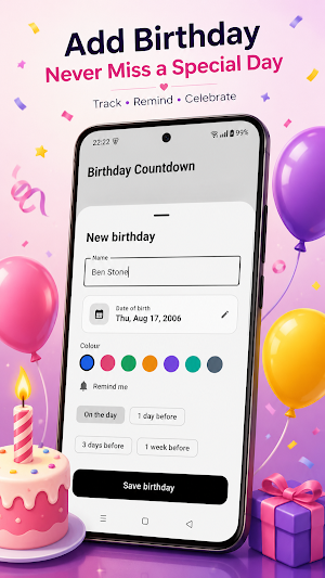 Birthday Countdown & Reminder Screenshot 0