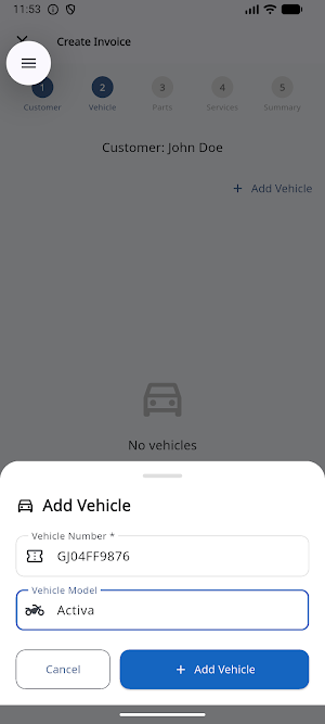 Garage Billing Screenshot 1