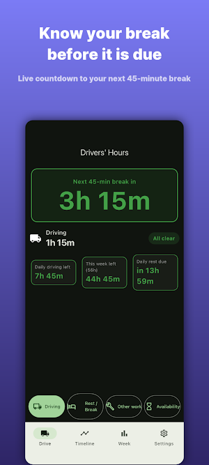 Drivers' Hours: HGV & Van Screenshot 0