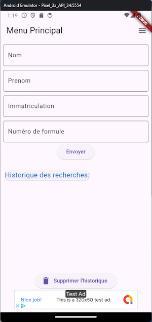 Historique Véhicule Screenshot 1