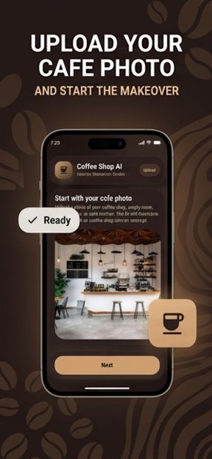 AI Coffee Shop Room Makeover Screenshot 1