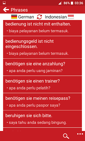 Indonesian - German : Dictionary & Education Screenshot 2