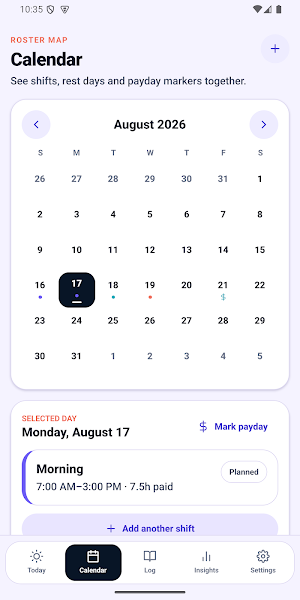 RosterRipple: Shift Calendar Screenshot 2