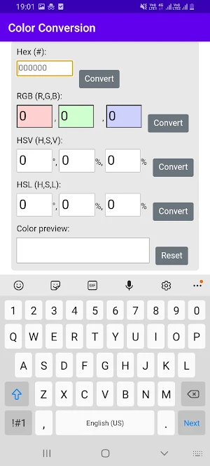 Color code conversion app Screenshot 3