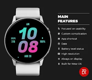 Tosca Pink Bold Watch Face Screenshot 1