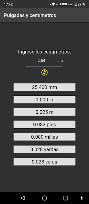 Pulgadas y Centímetros Screenshot 3
