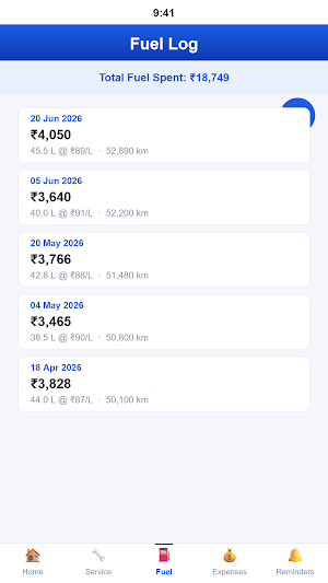 Car Service & Fuel Log Screenshot 2