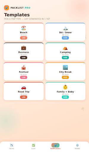 Packing List: Travel Checklist Screenshot 2
