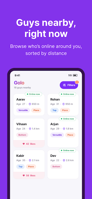 Golo – Gay Dating & Chat Screenshot 1