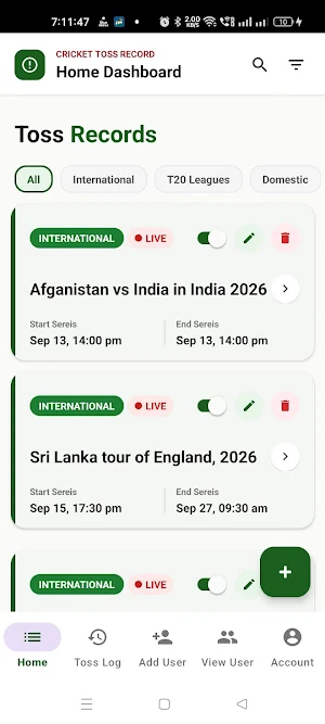 Crictoss - Live Cricket Scores Screenshot 0