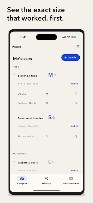 SizePassport: Personal Fit Screenshot 0