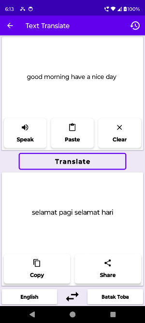 English Batak Toba Translator Screenshot 1