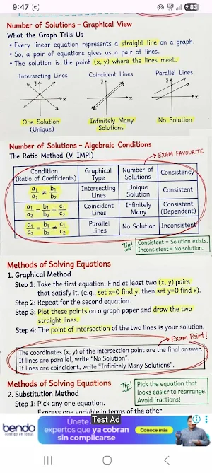 Class 10th Math Revision Notes Screenshot 2