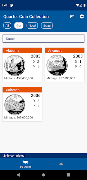 Quarter Coin Collection Screenshot 1