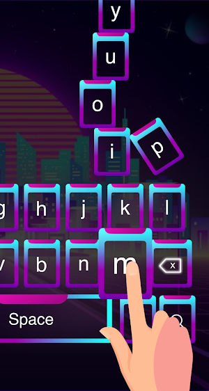 Neon led back to the future keyboard Screenshot 1