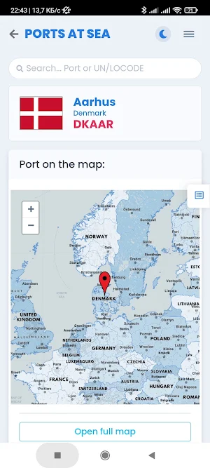 Ports at sea. cMate Screenshot 2