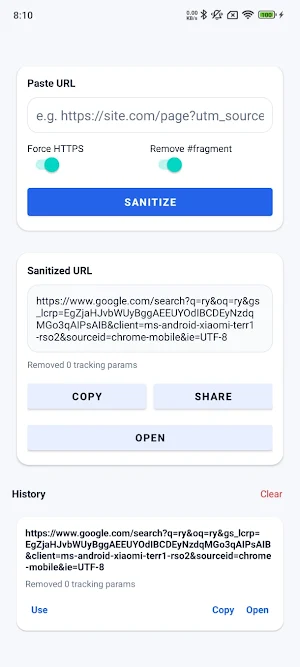 URL Sanitizer Screenshot 1