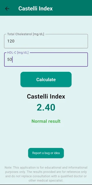 Lab Results Calculator Screenshot 3