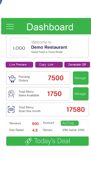 Fone Menu : Owner App Screenshot 1