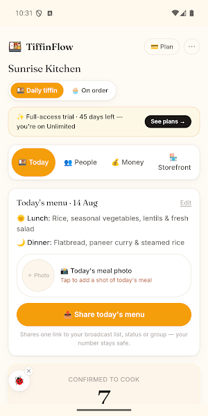 TiffinFlow: Tiffin Manager Screenshot 0