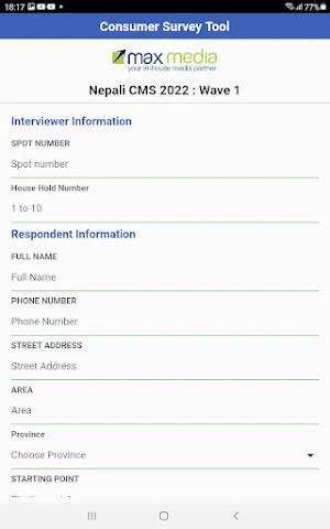 MaxMedia Survey Screenshot 1