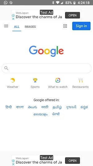 A1 browser Screenshot 1
