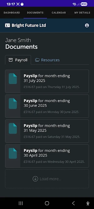 BrightPay Employee Screenshot 1