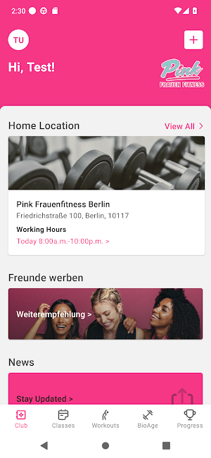Pink Frauen Fitness Screenshot 1