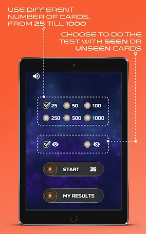 Zener Cards Perception Test Screenshot 1
