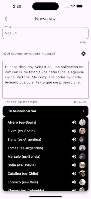 Texto al habla natural: TTS Screenshot 0