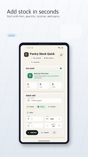 Pantry Stock Quick Screenshot 1