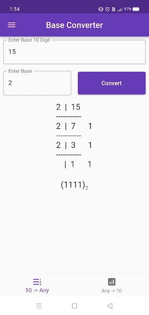 Base Converter (with steps) Screenshot 0