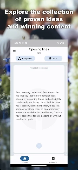 Wedding Speech Builder Screenshot 0