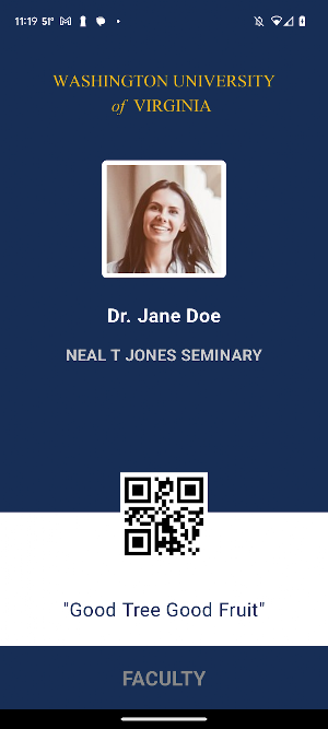 WUV Faculty ID Screenshot 1