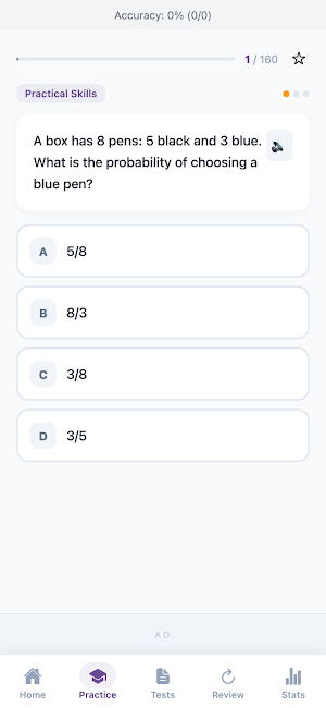 Probability Fundamentals Quiz Screenshot 1