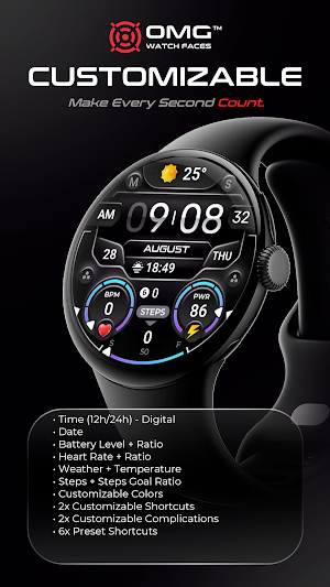 OMG 35 Digital Watch Face Screenshot 1