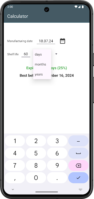 Expiration Date Calculator Screenshot 2