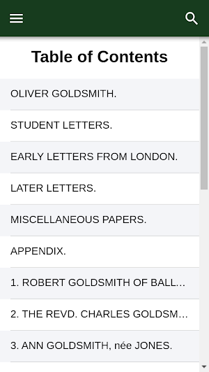The Family Letters of Oliver Goldsmith Screenshot 0